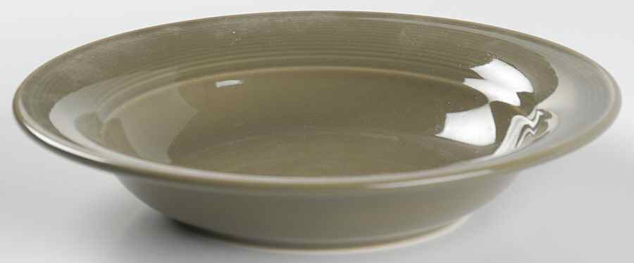 Solid Color Khaki Rim Soup Bowl by Nancy Calhoun-1