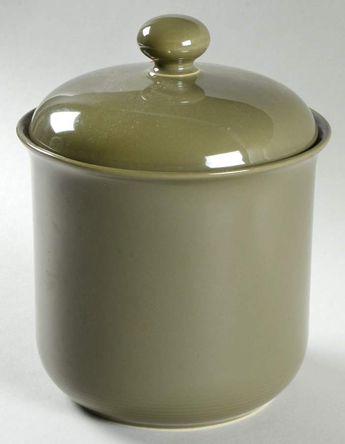 Solid Color Khaki Medium Canister & Lid by Nancy Calhoun-1