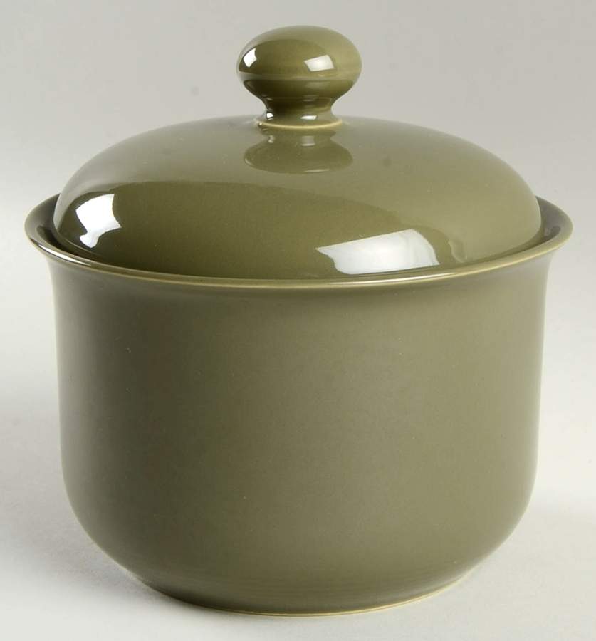 Solid Color Khaki Small Canister & Lid by Nancy Calhoun-1