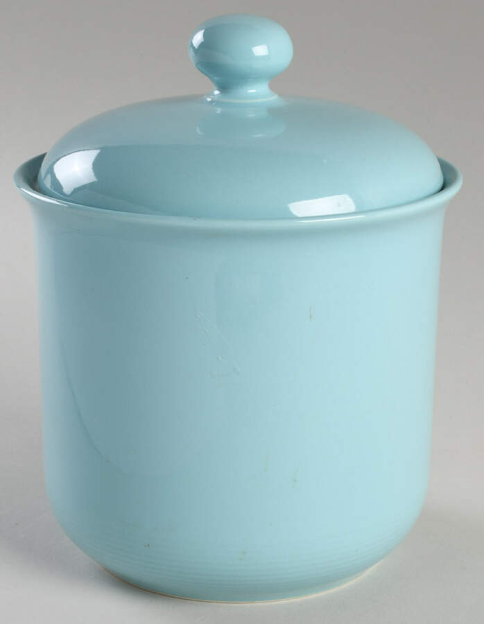 Solid Color Light Aqua Medium Canister & Lid by Nancy Calhoun-1