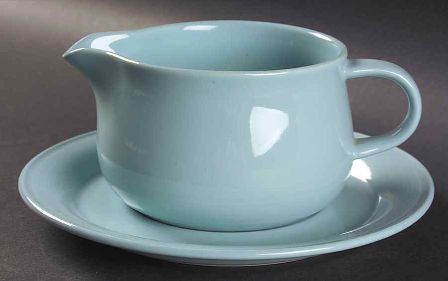 Solid Color Light Aqua Gravy Boat & Underplate by Nancy Calhoun-1