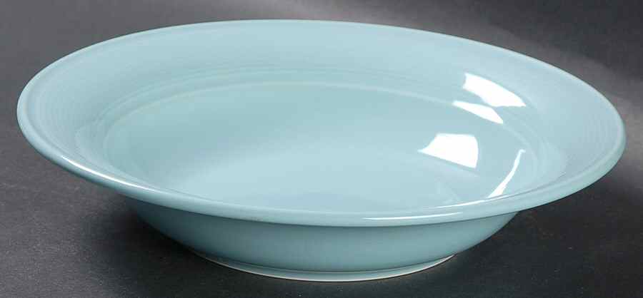 Solid Color Light Aqua Rim Soup Bowl by Nancy Calhoun-1