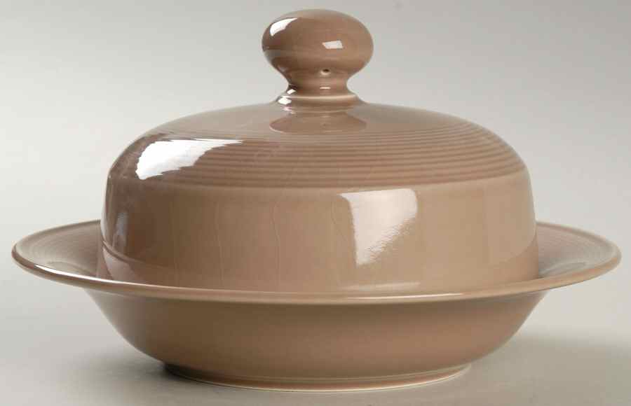 Solid Color Light Brown Round Covered Butter by Nancy Calhoun-1