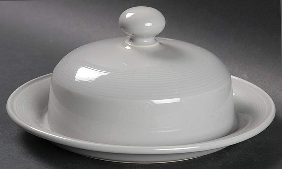 Solid Color Light Grey Round Covered Butter by Nancy Calhoun-1