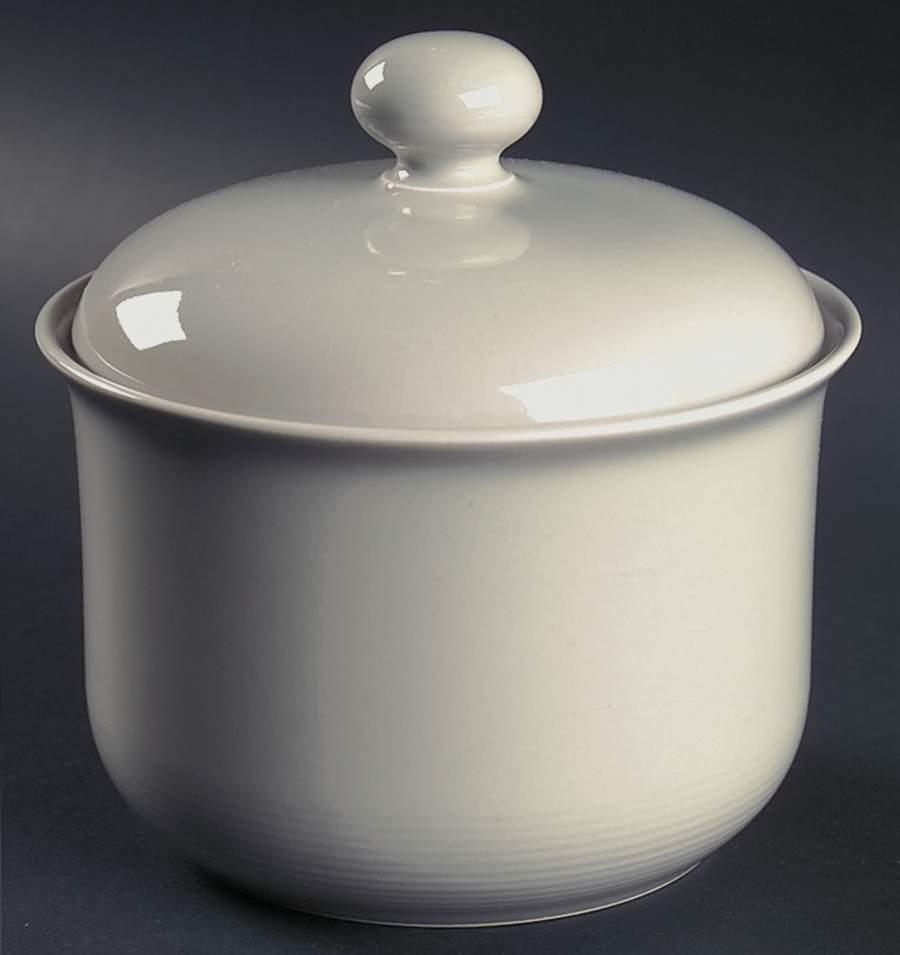 Solid Color Light Grey Small Canister & Lid by Nancy Calhoun-1