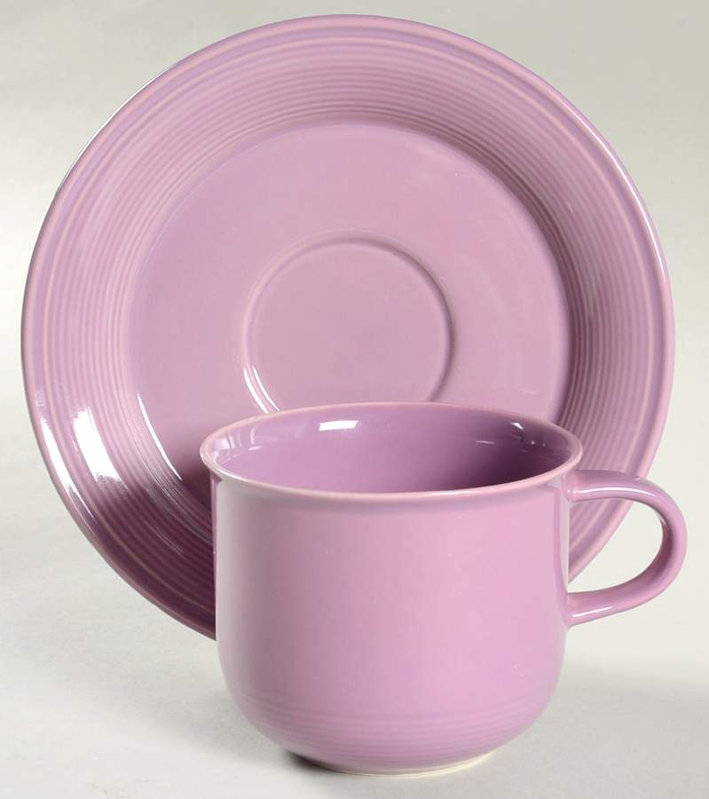 Solid Color Lilac Flat Cup & Saucer Set by Nancy Calhoun-1