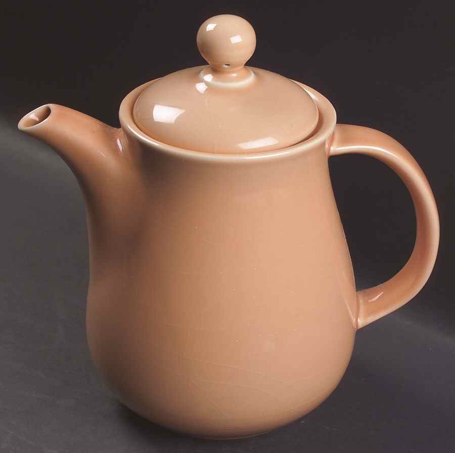 Solid Color Light Peach Coffee Pot & Lid by Nancy Calhoun-1
