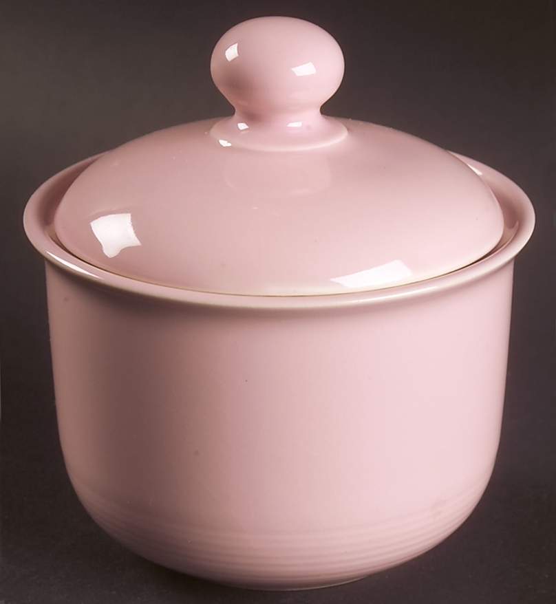 Solid Color Light Rose Sugar Bowl & Lid by Nancy Calhoun-1