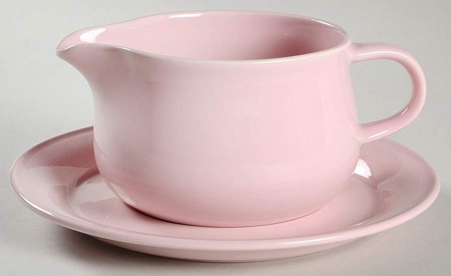 Solid Color Light Rose Gravy Boat & Underplate by Nancy Calhoun-1