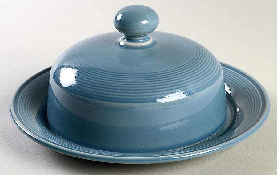 Solid Color Light Blue Round Covered Butter by Nancy Calhoun-1