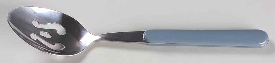 Solid Color Light Blue Pierced Tablespoon (Serving Spoon) by Nancy Calhoun-1