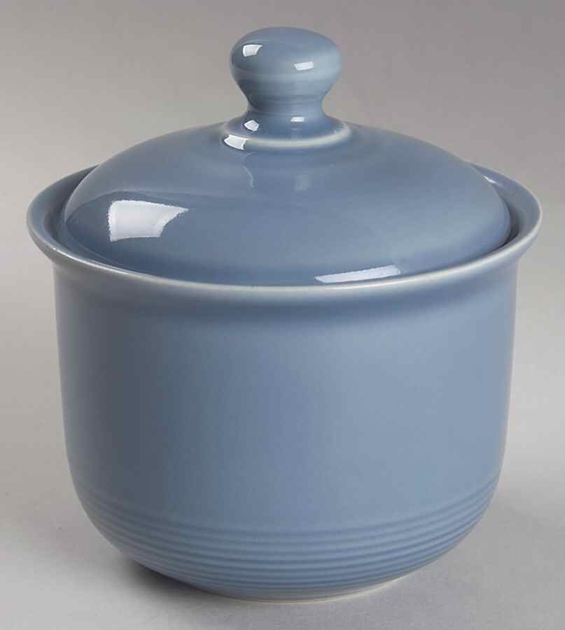 Solid Color Light Blue Sugar Bowl & Lid by Nancy Calhoun-1