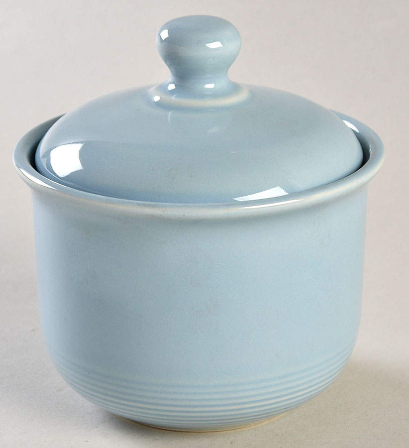 Solid Color Powder Blue Sugar Bowl & Lid by Nancy Calhoun-1