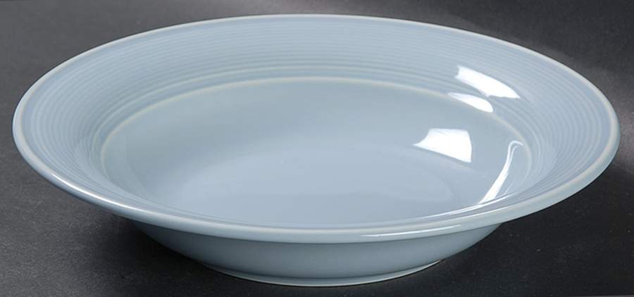Solid Color Powder Blue Rim Soup Bowl by Nancy Calhoun-1