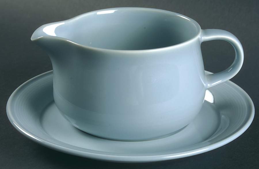 Solid Color Powder Blue Gravy Boat & Underplate by Nancy Calhoun-1
