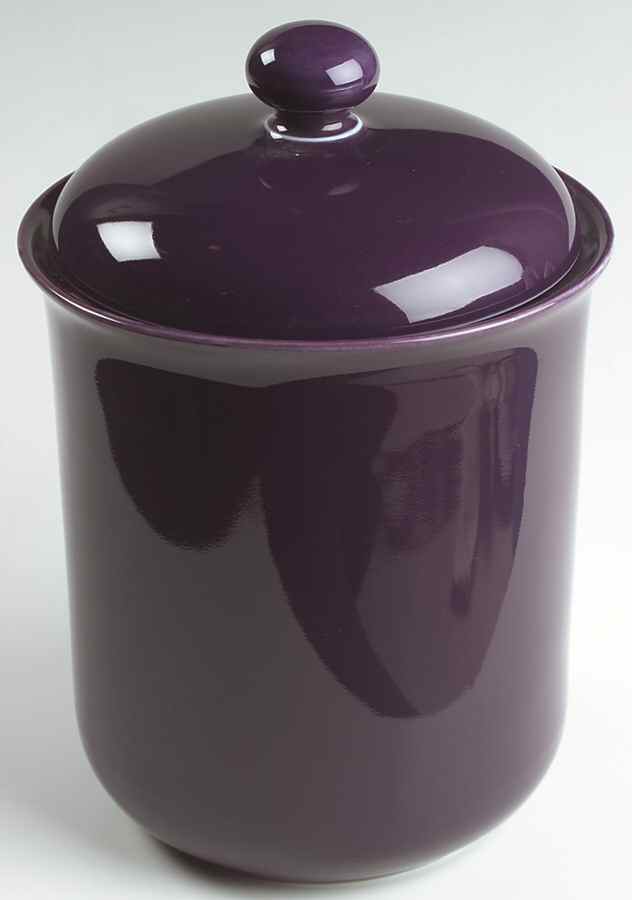 Solid Color Plum Large Canister & Lid by Nancy Calhoun-1