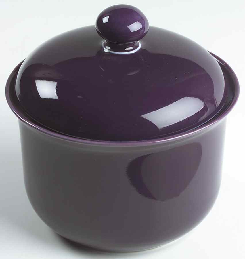 Solid Color Plum Small Canister & Lid by Nancy Calhoun-1