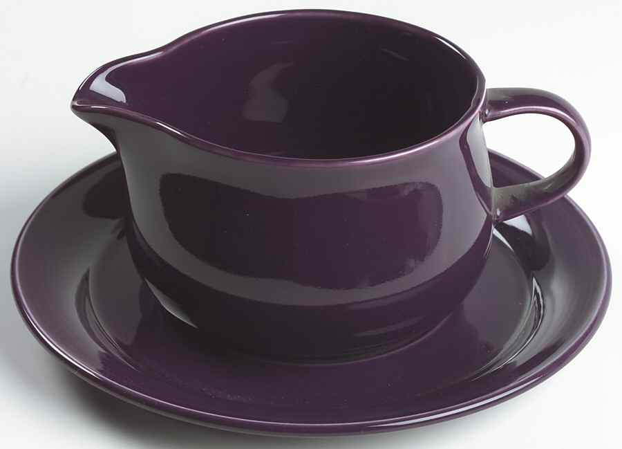 Solid Color Plum Gravy Boat & Underplate by Nancy Calhoun-1