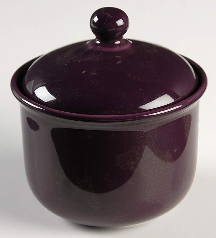 Solid Color Plum Sugar Bowl & Lid by Nancy Calhoun-1