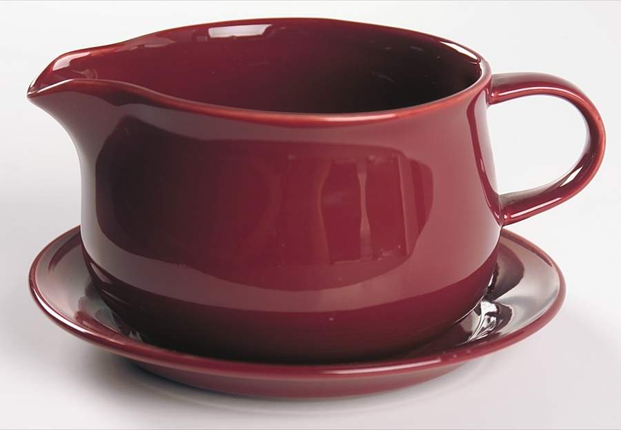 Solid Color Raspberry Gravy Boat & Underplate by Nancy Calhoun-1