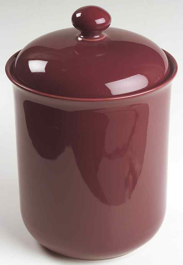 Solid Color Raspberry Large Canister & Lid by Nancy Calhoun-1