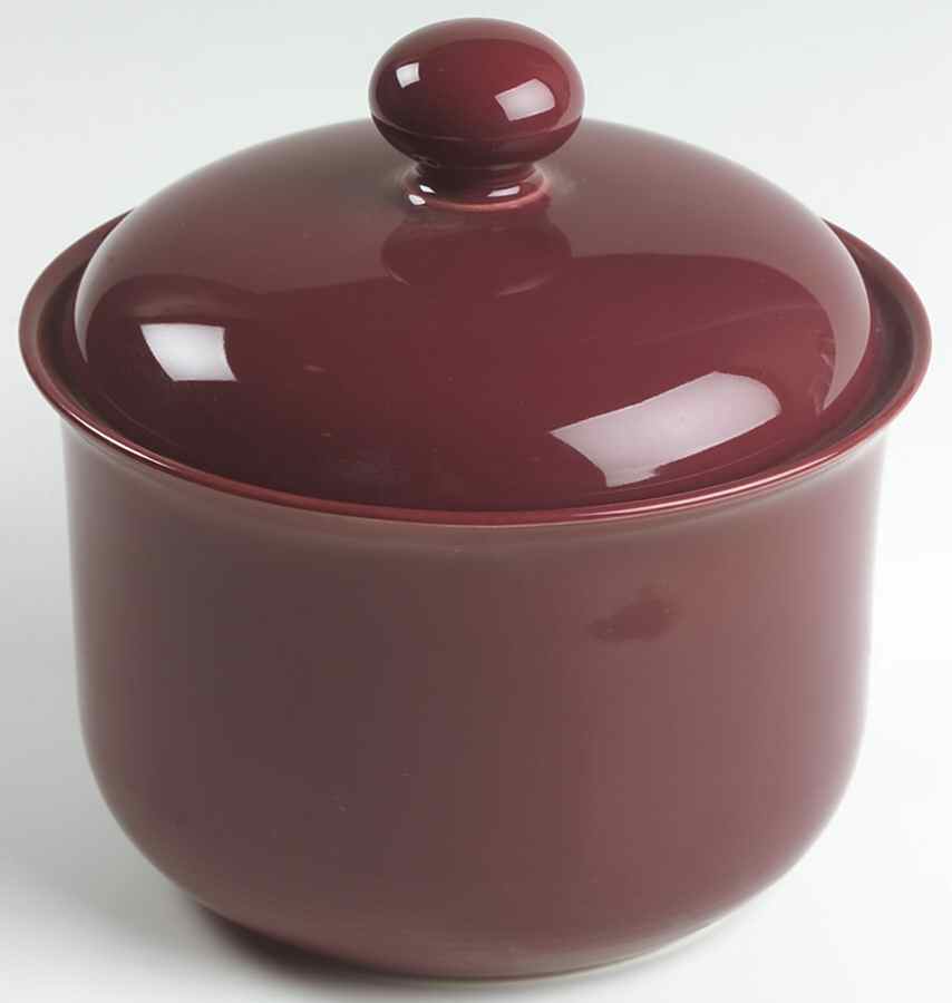 Solid Color Raspberry Small Canister & Lid by Nancy Calhoun-1