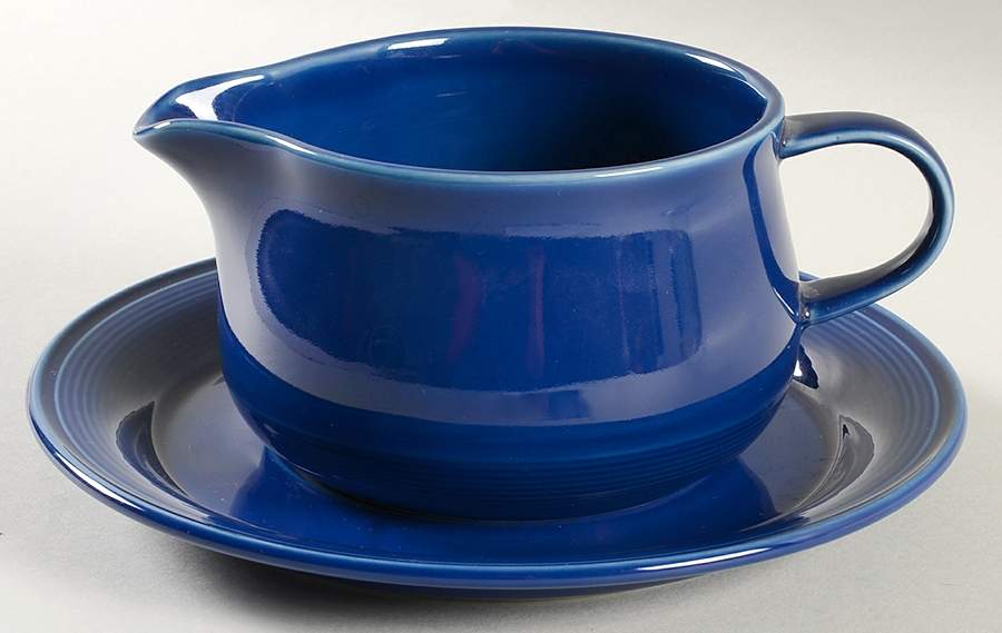 Solid Color Sapphire Gravy Boat & Underplate by Nancy Calhoun-1