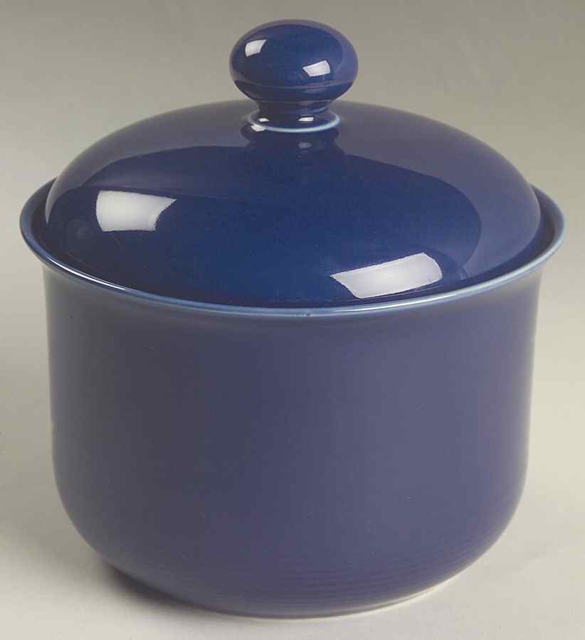 Solid Color Sapphire Small Canister & Lid by Nancy Calhoun-1