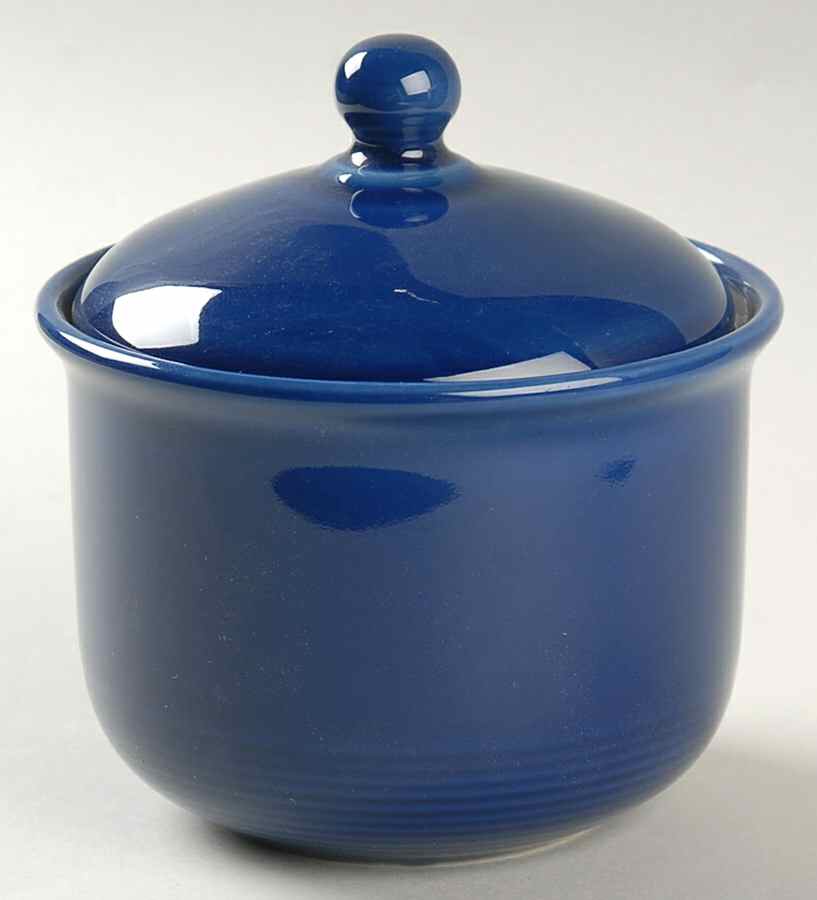 Solid Color Sapphire Sugar Bowl & Lid by Nancy Calhoun-1