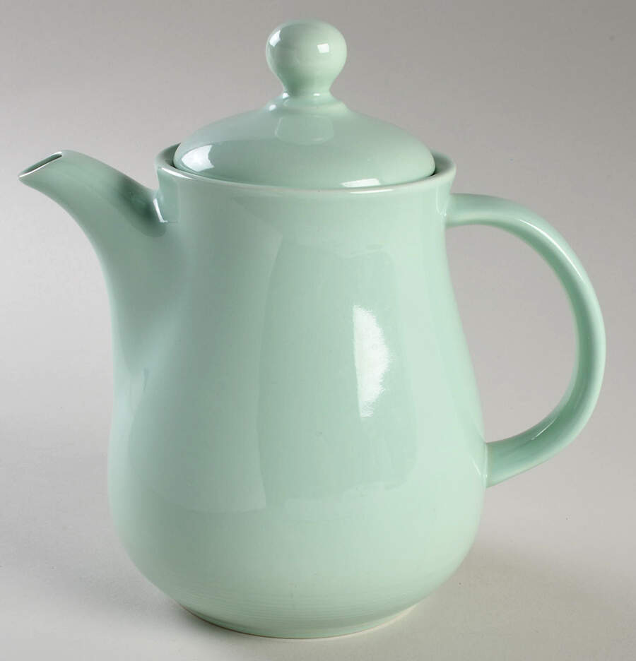 Solid Color Seafoam Green Coffee Pot & Lid by Nancy Calhoun-1