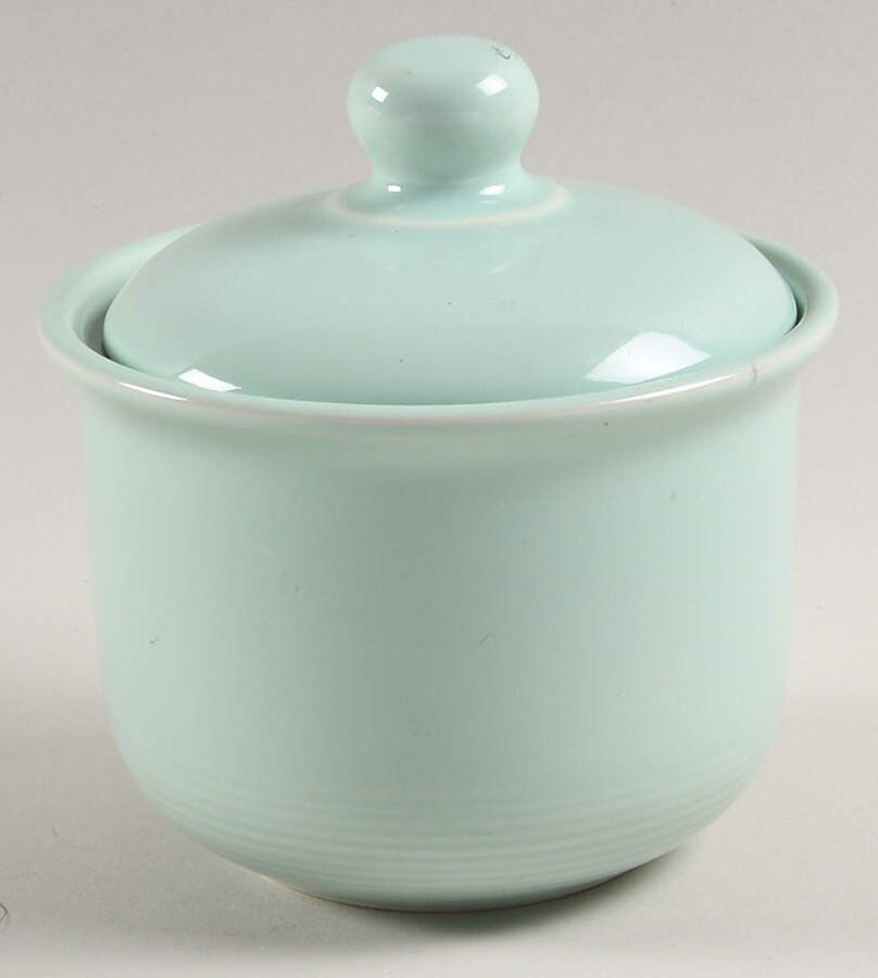 Solid Color Seafoam Green Sugar Bowl & Lid by Nancy Calhoun-1