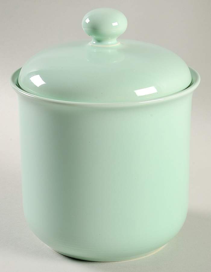 Solid Color Seafoam Green Large Canister & Lid by Nancy Calhoun-1