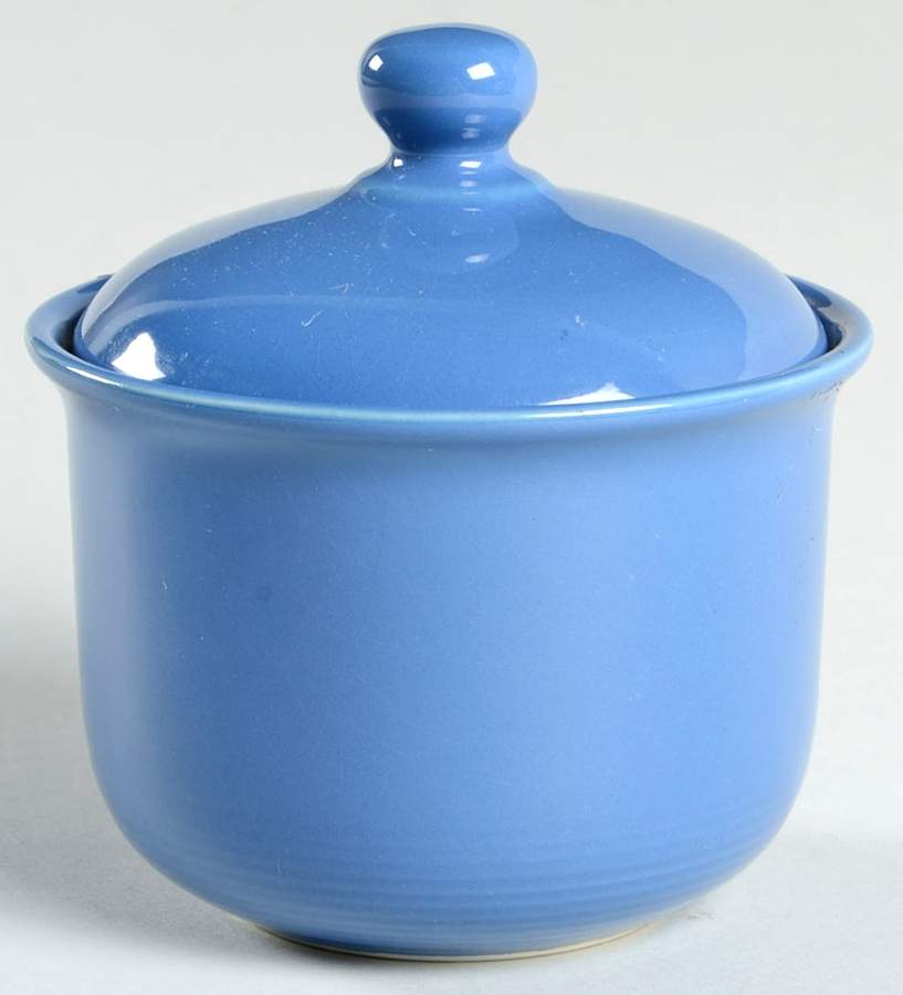 Solid Color Sky Blue Sugar Bowl & Lid by Nancy Calhoun-1