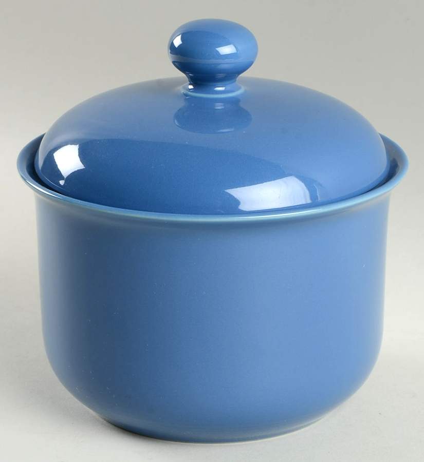 Solid Color Sky Blue Small Canister & Lid by Nancy Calhoun-1