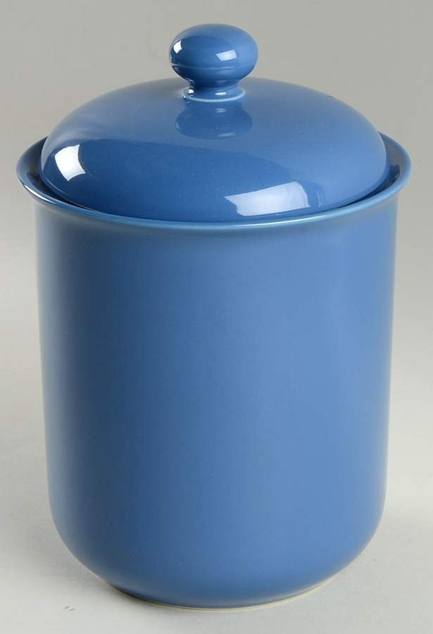 Solid Color Sky Blue Large Canister & Lid by Nancy Calhoun-1