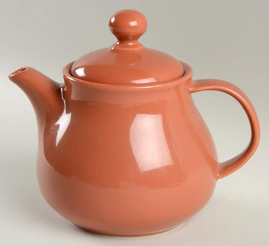 Solid Color Terra Cotta Teapot & Lid by Nancy Calhoun-1