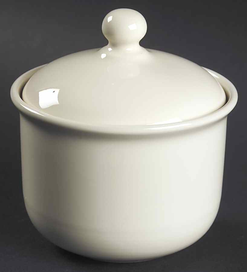 Solid Color Vanilla Sugar Bowl & Lid by Nancy Calhoun-1