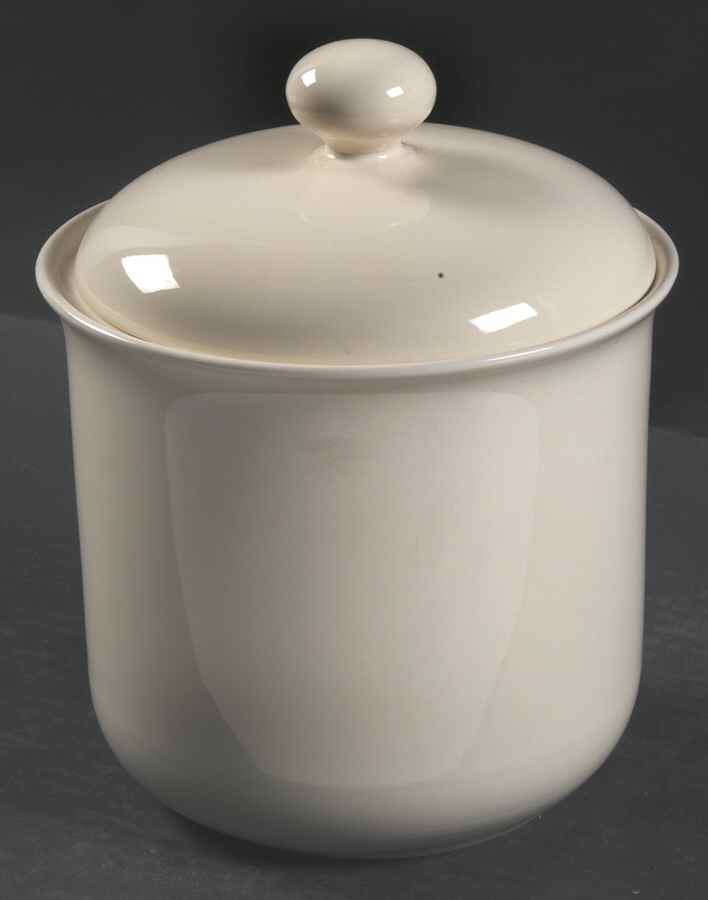 Solid Color Vanilla Medium Canister & Lid by Nancy Calhoun-1