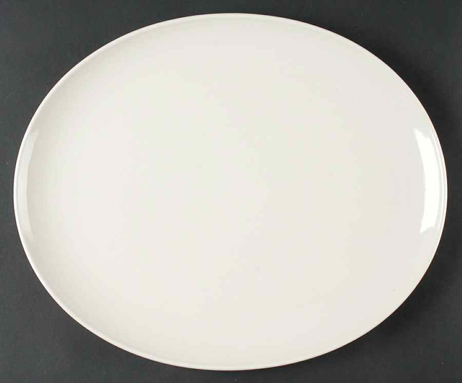Solid Color Vanilla 14" Oval Serving Platter by Nancy Calhoun-1