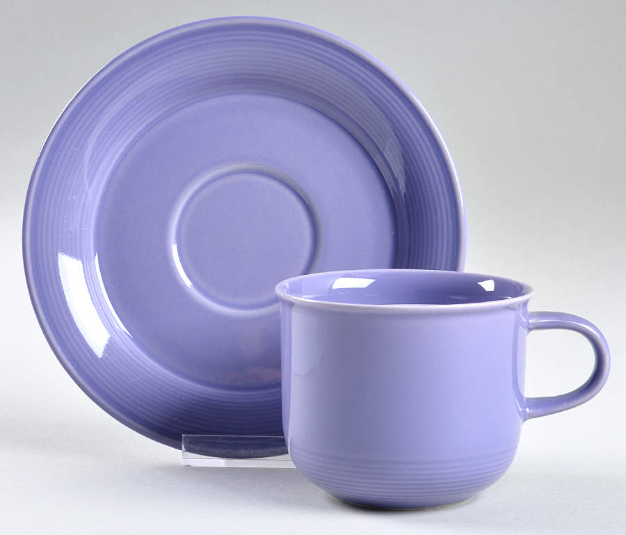 Solid Color Violet Flat Cup & Saucer Set by Nancy Calhoun-1