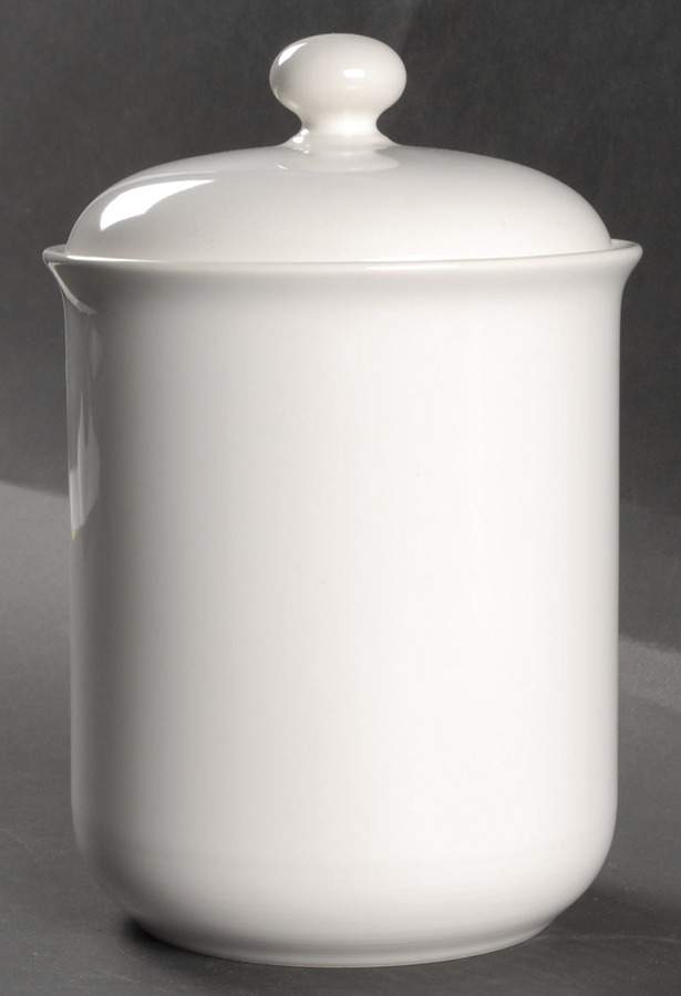 Solid Color White Medium Canister & Lid by Nancy Calhoun-1