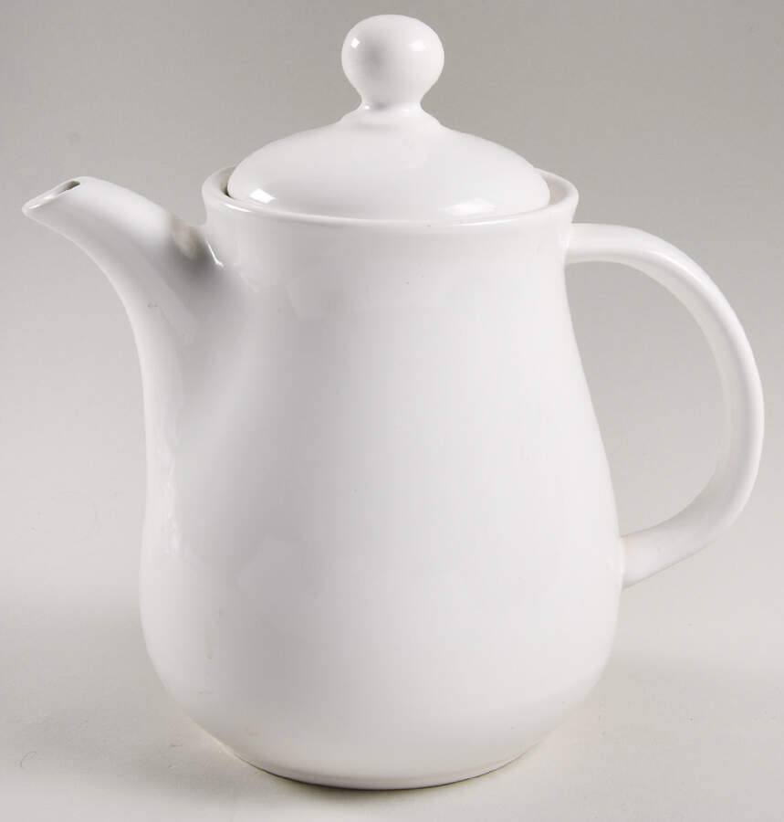 Solid Color White Coffee Pot & Lid by Nancy Calhoun-1