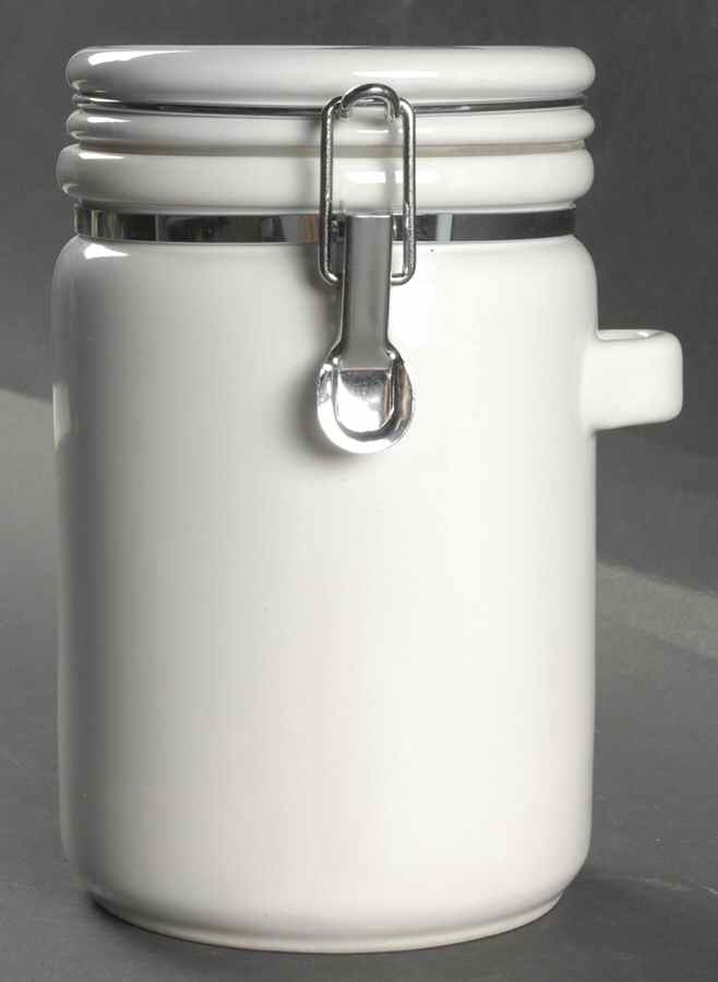 Solid Color White Large Canister & Lid by Nancy Calhoun-1