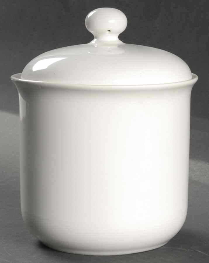 Solid Color White Medium Canister & Lid by Nancy Calhoun-1