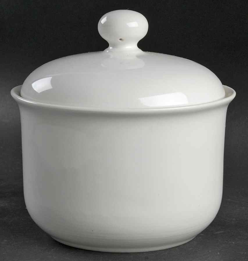 Solid Color White Small Canister & Lid by Nancy Calhoun-1