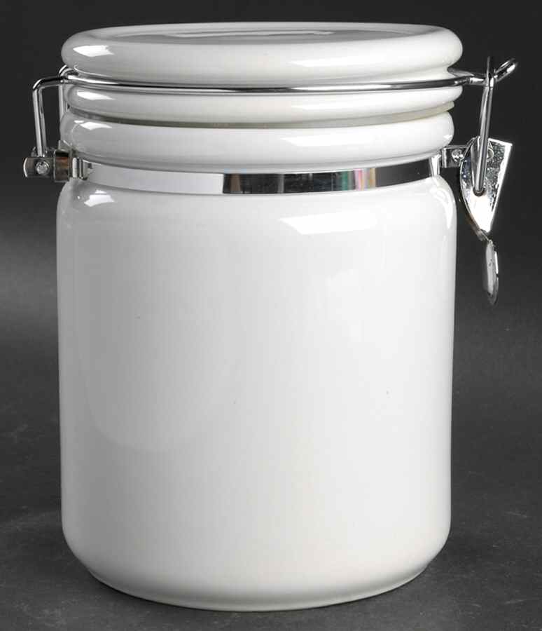 Solid Color White Small Canister & Lid by Nancy Calhoun-1