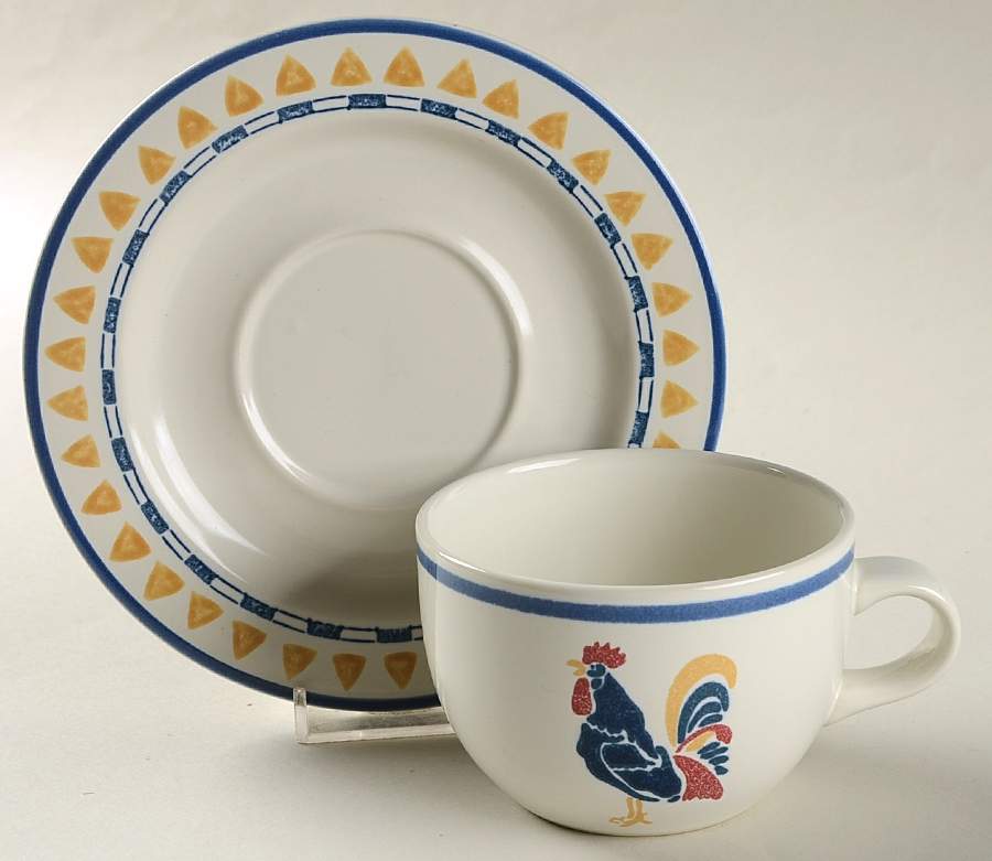 Sunrise Flat Cup & Saucer Set by Nancy Calhoun-1