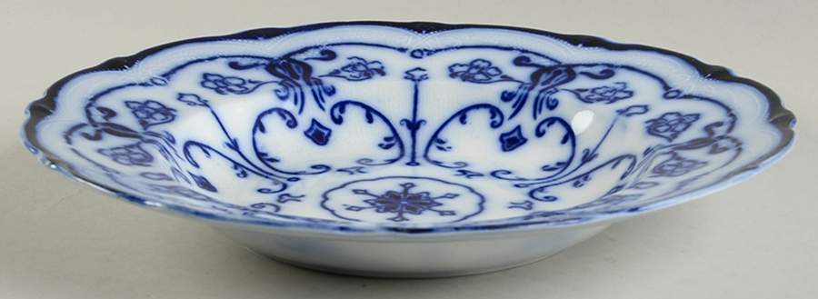 Conway (Flow Blue) Large Rim Soup Bowl by New Wharf-1