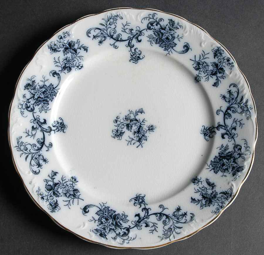 Dunbarton (Flow Blue) Luncheon Plate by New Wharf-1