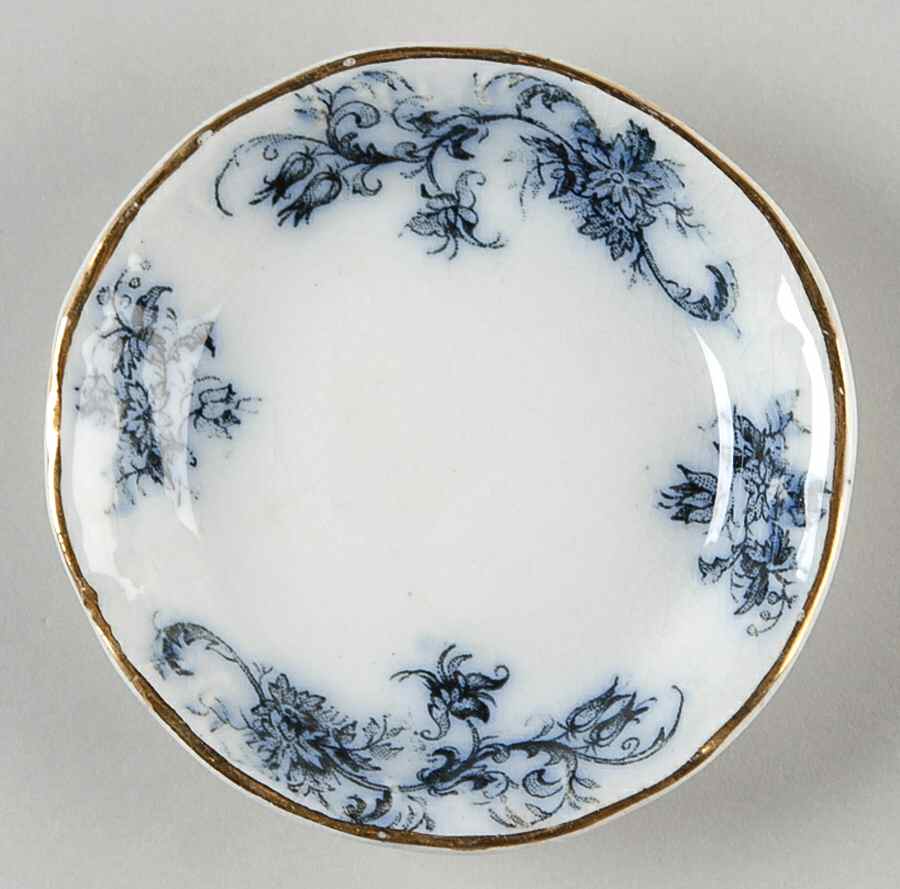 Dunbarton (Flow Blue) Butter Pat by New Wharf-1